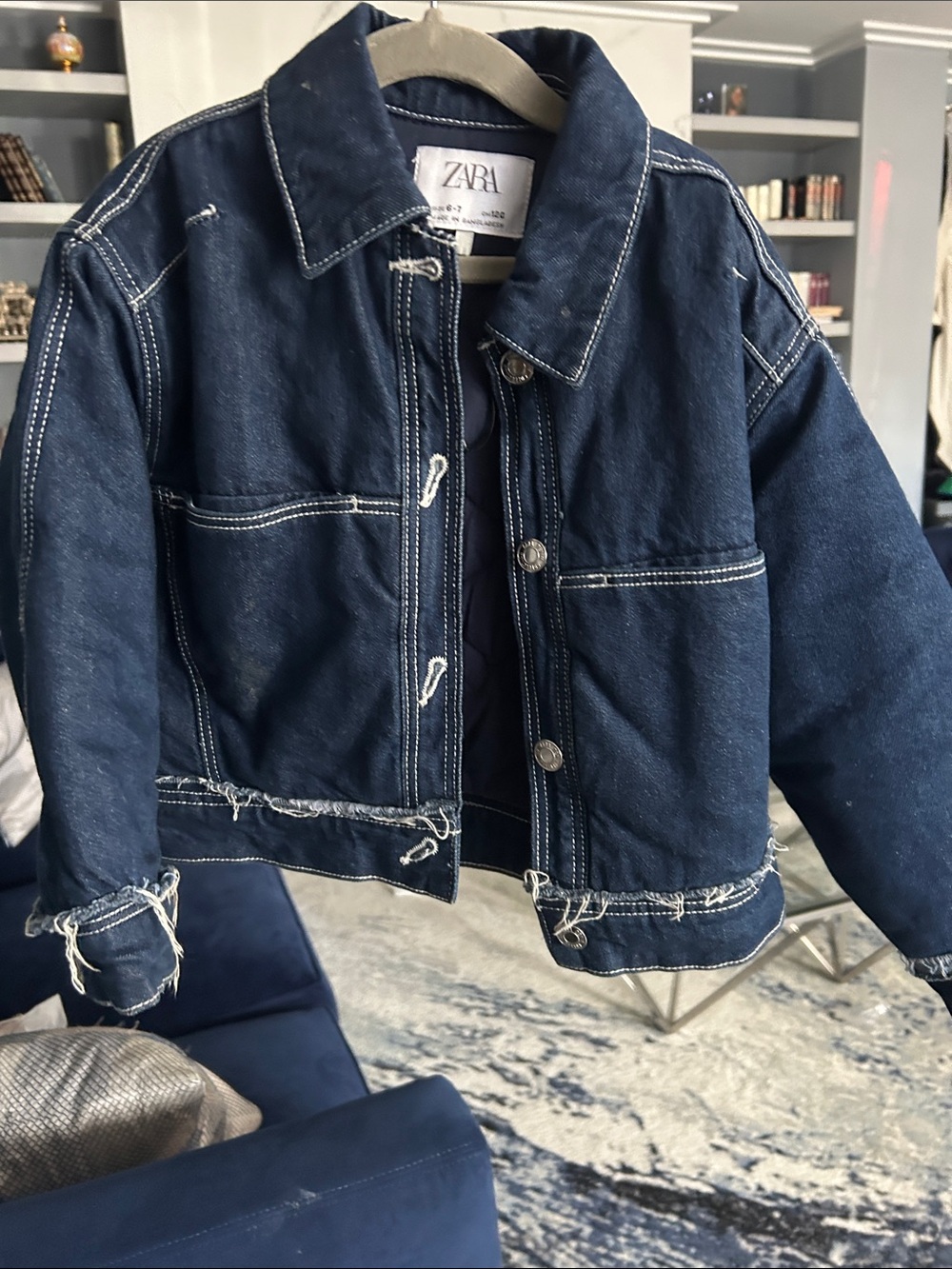 ZARA kids Denim Cropped Jacket size 6